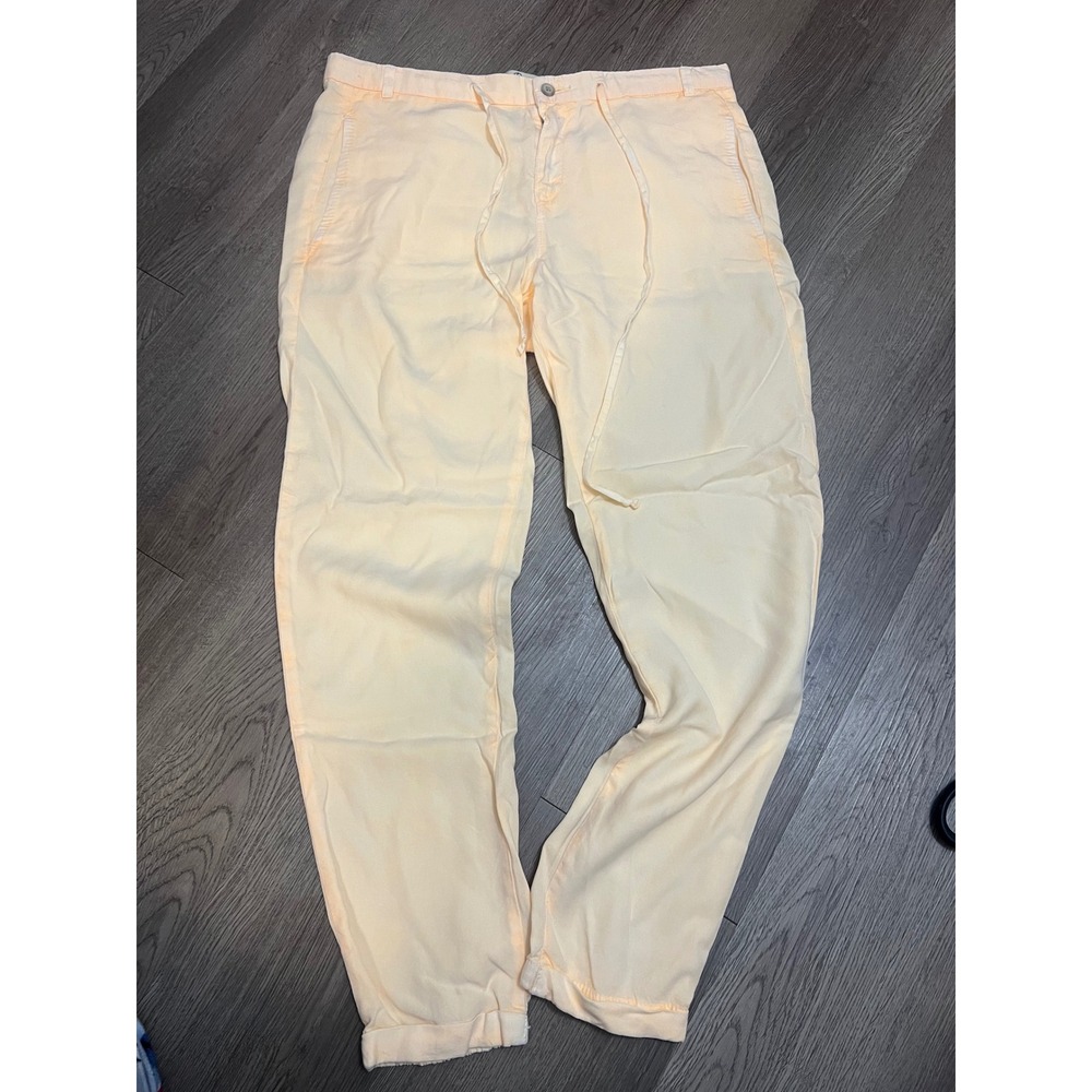 Zara Core Denim Trafaluc Peach Acid Wash Loose Fit Drawstring Pants Size 6